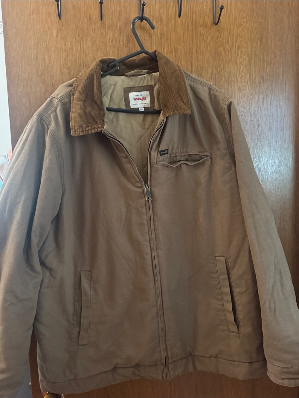 Wrangler brown/tan corduroy-collar lightweight jacket